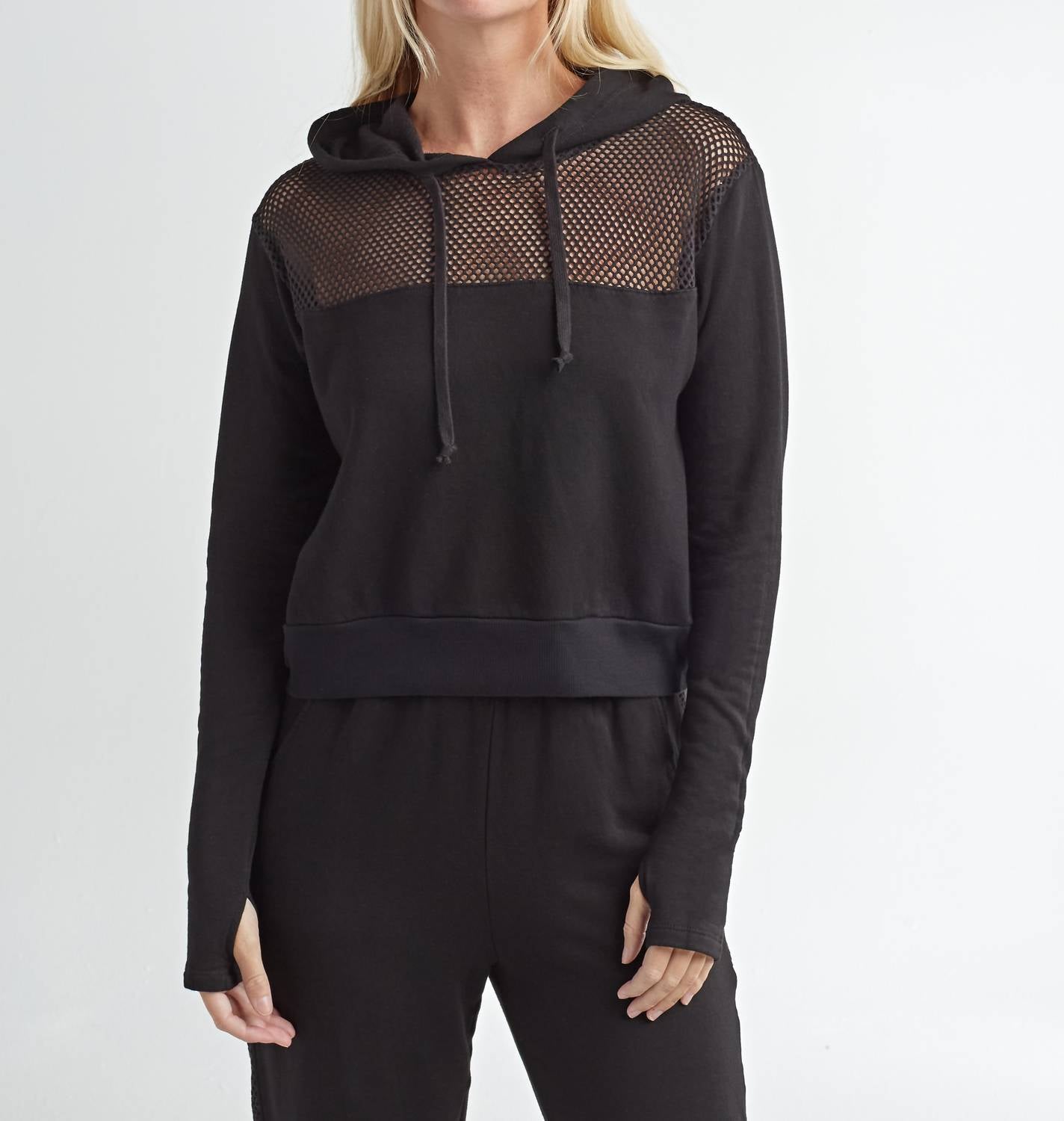 Red Haute - Mesh Detail Hoodie