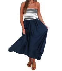 Hyfve - Women's Wanna Know Striped Strapless Midi Dress