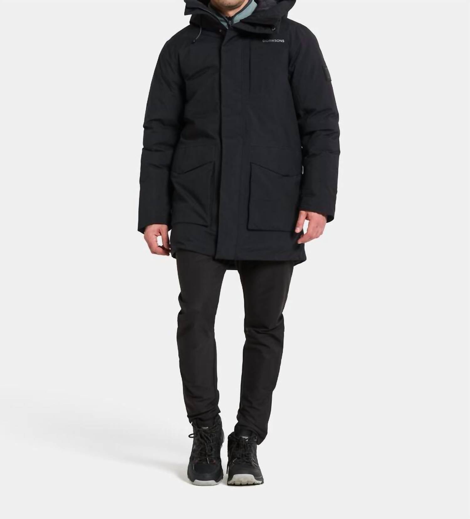 Didricksons Akilles Hooded Parka Coat in black - men's jacket - view 4
