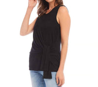 Karen Kane Bevin Side Drape Top in black - women's tank top - alternate view