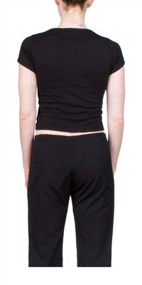 Eterne Short Sleeve Baby Tee in black - women's t-shirt - alternate view