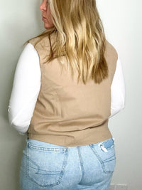 LE LIS Canyon Oversized Cargo Zip Up Vest in khaki - women's jacket - view 5