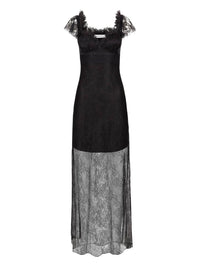 Nina Ricci - Ruffled Short Sleeves In Lace Long Dress
