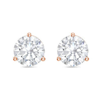 Diana M Jewels - 1.00 Ct Lab-grown Round Diamond 3-prong Stud Earrings