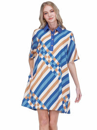 Joy Joy - Crossweave Collar Swing Dress