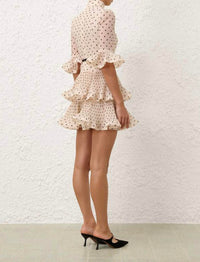 Zimmermann - Pleated Sleeved Mini Dress