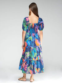 Vilagallo - Jungle Tropical Print Midi Dress