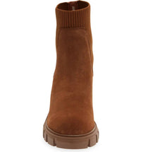STEVE MADDEN Women's Hayle Platform Chelsea Boots in chestnut suede - women's shoe - alternate view