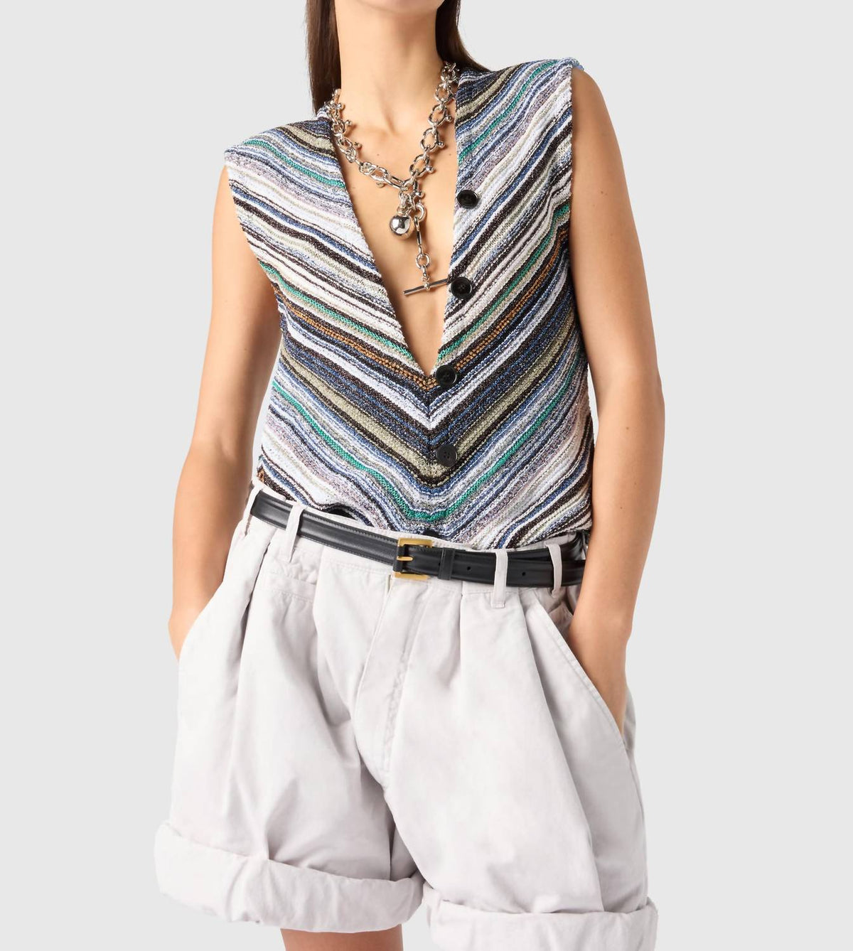 Missoni - Striped Vest With Sequin Appliqué