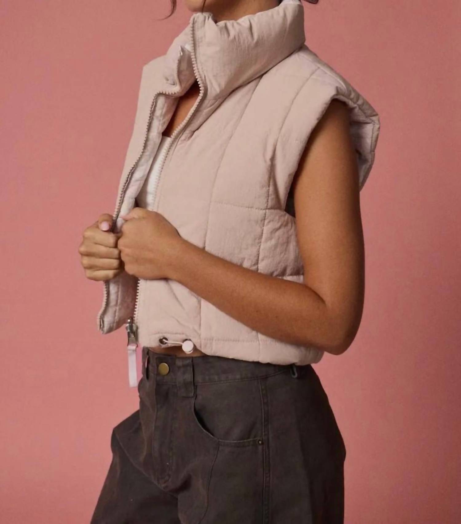 Papermoon - Camo Cropped Puffer Vest