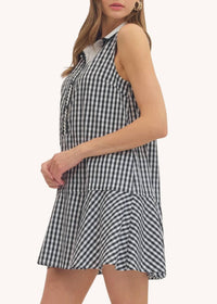 Entro - Gingham Cotton Mini Dress