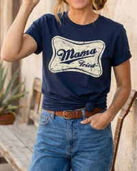 BELLA + CANVAS Mama Tried Tee in navy - women's t-shirt