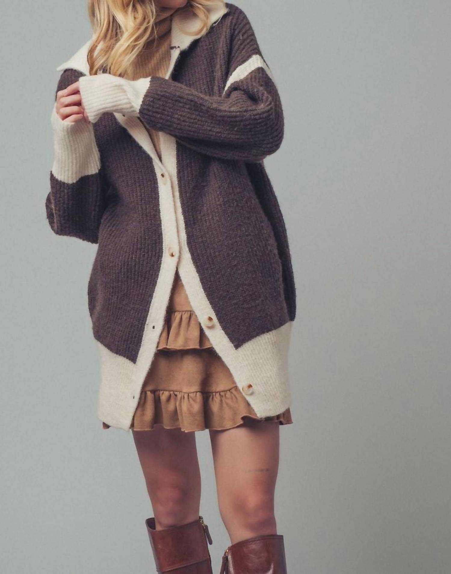 Urban Daizy - Women's Weekend Lodge Collared Cardigan