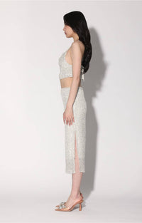 Walter Baker - Crista Sequin Side Slit Midi Skirt