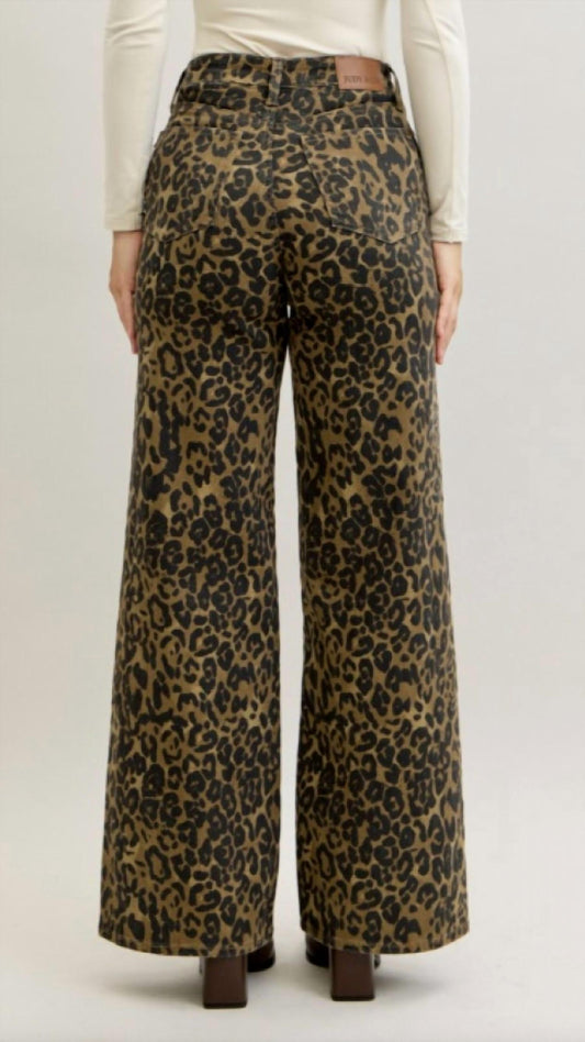 Judy Blue - Leopard Print Wide Leg Jeans