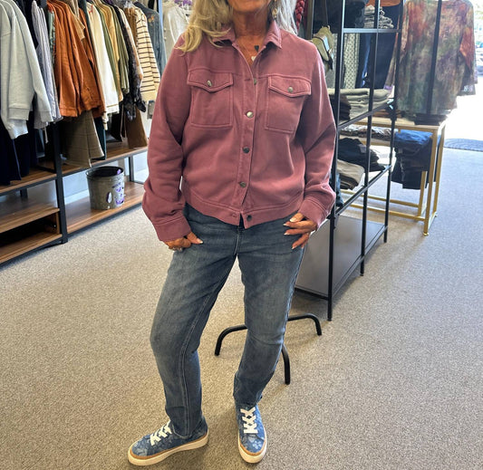 Threads 4 Thought - Abbey Fleece Button Down Mineral Wash Jacket