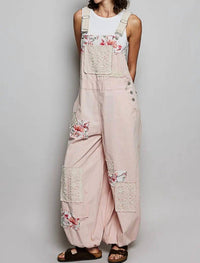 POL Floral Jumpsuit in pink - women's pants - detail view