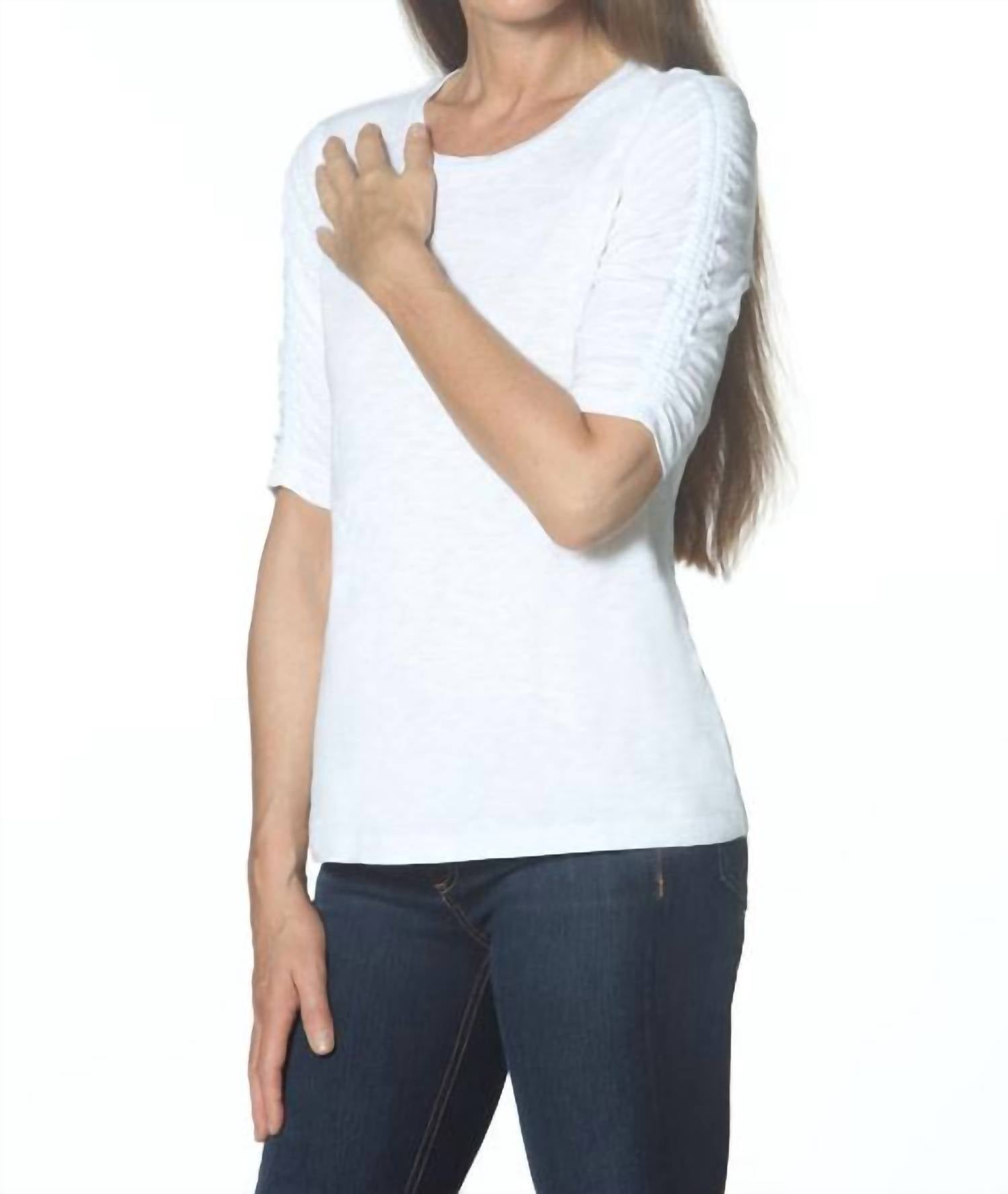 Eli - Featherweight Ruched Sleeve Tee