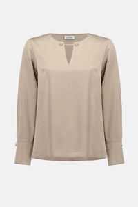 Joseph Ribkoff Silky Long Sleeve Top in fawn - women's long sleeve top - view 4