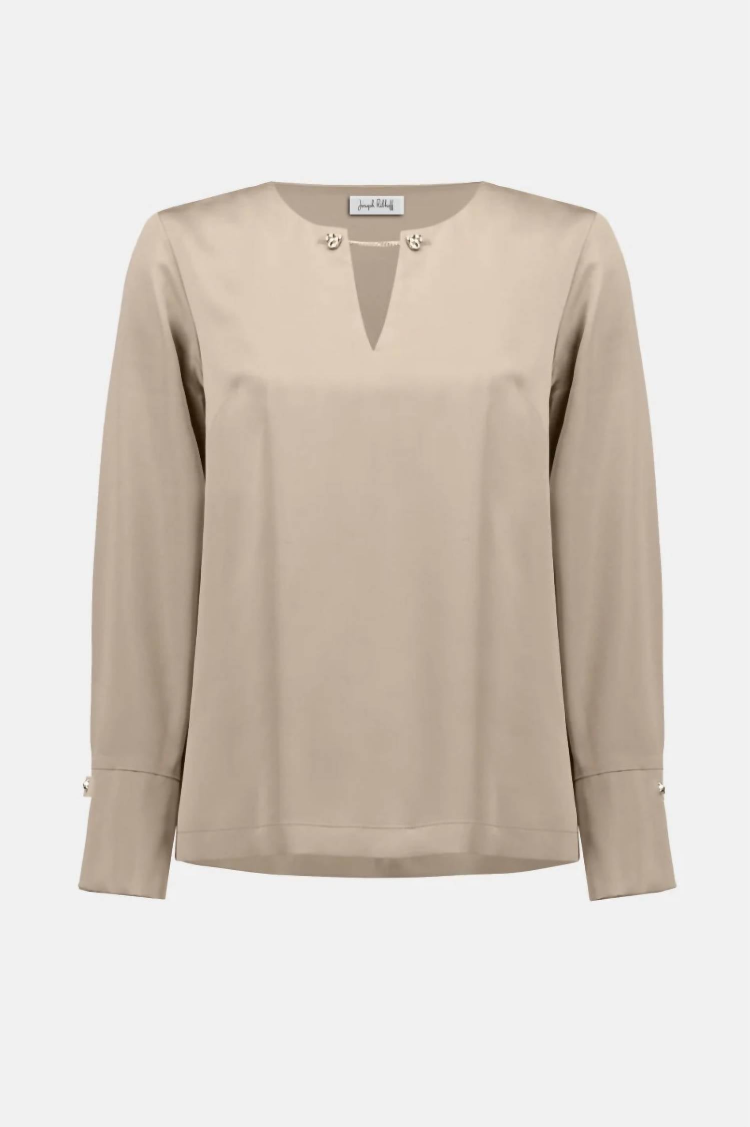 Joseph Ribkoff Silky Long Sleeve Top in fawn - women's long sleeve top - view 4