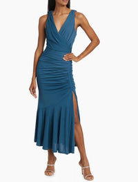 Cinq A Sept - Mika Surplice Ruched Midi Dress