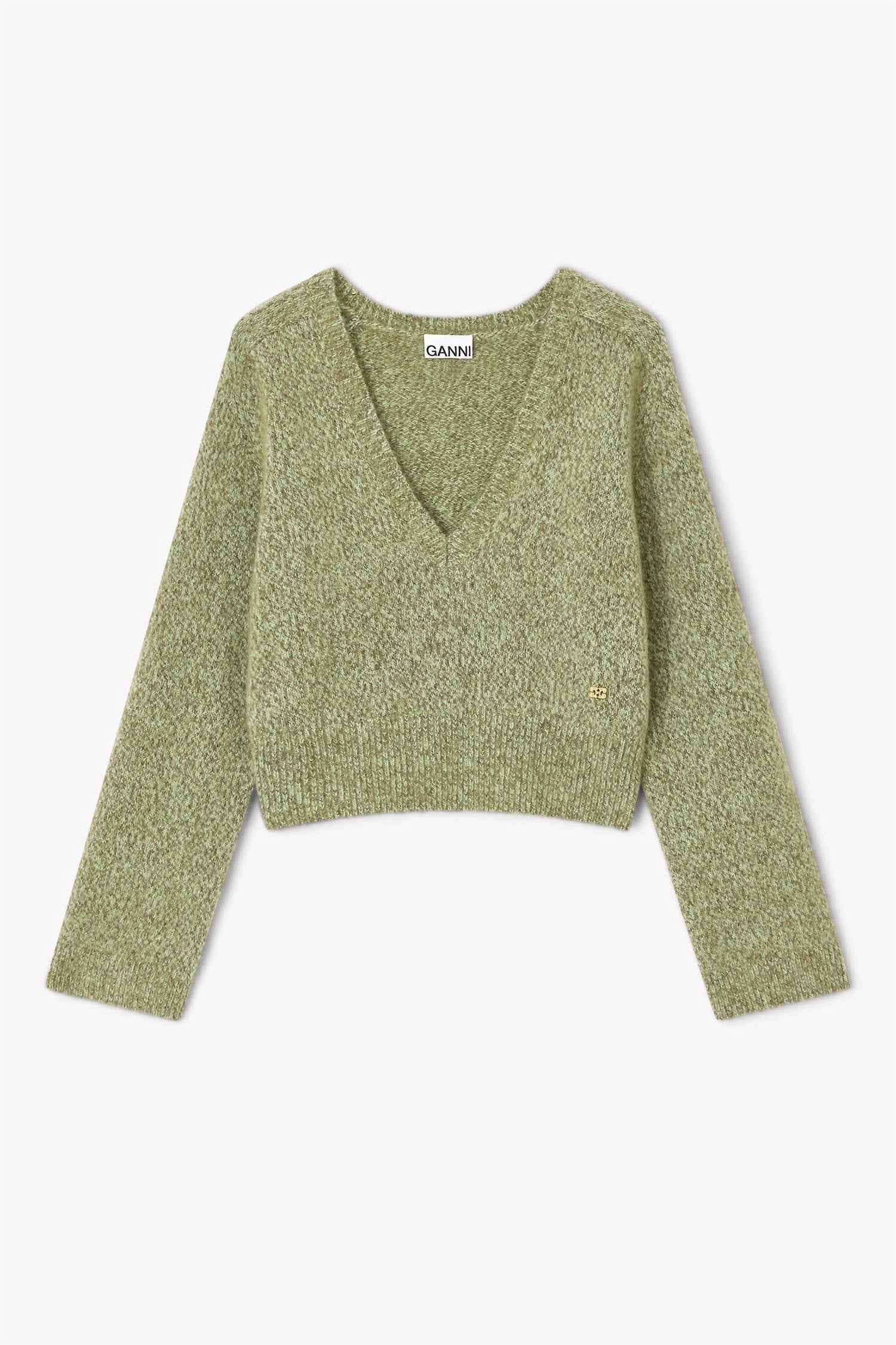 Ganni - Brushed V-neck Sweater