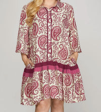 She + Sky - Berry Dress -Plus