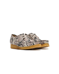 Clarks Women's Wallabee Loafer in grey snake leather - women's flats - detail view