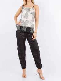Paparazzi - Devore Burnout Print Colorblock Tank