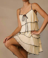 Endless Blu. - Amelie Plisse Tiered Dress