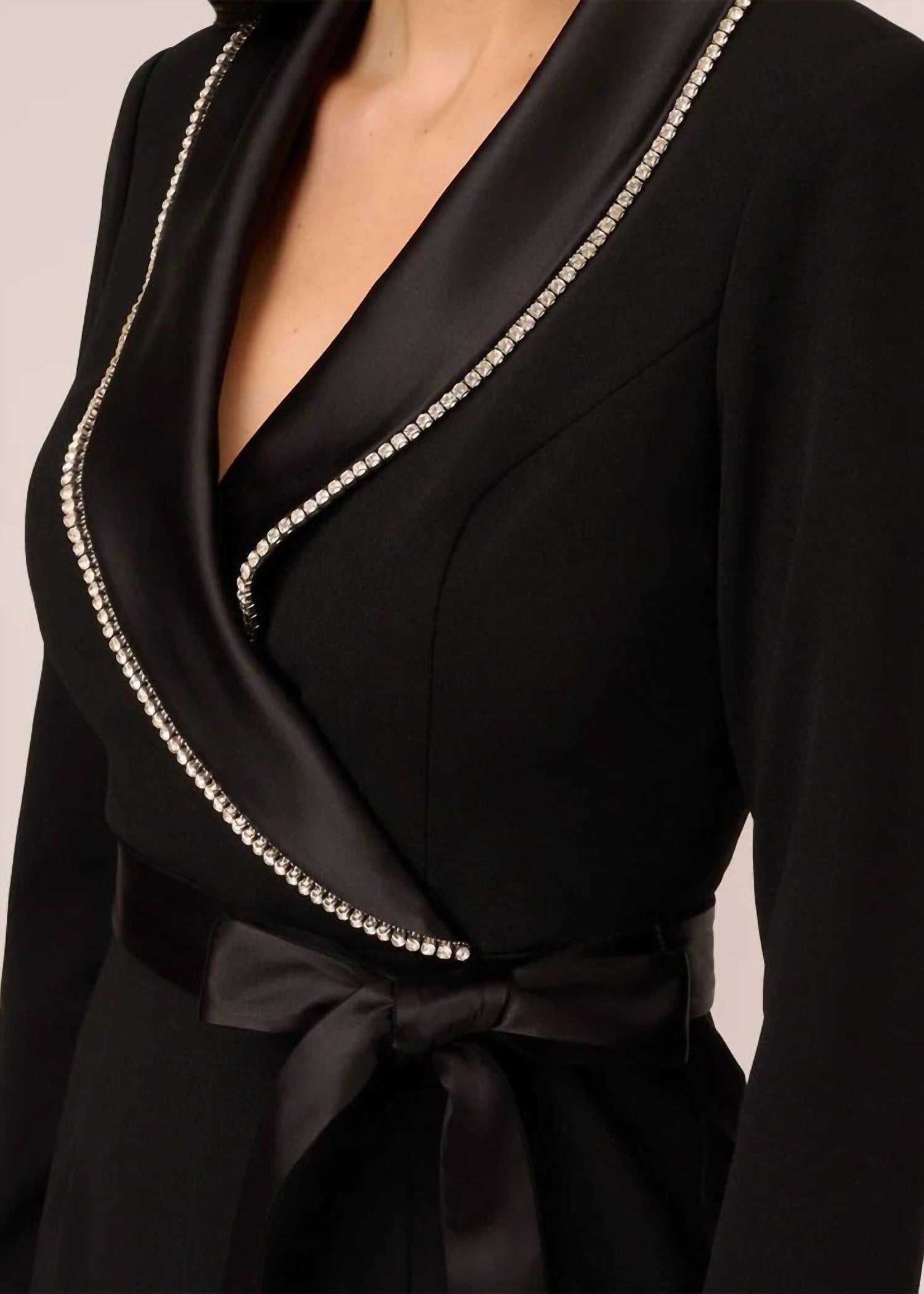 Adrianna Papell - Tie Waist Crepe Jumpsuit