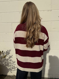 Olivaceous - Aviana Striped Turtleneck Sweater