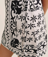 Bella Dahl Wrap Skirt With Sash in multi - women's skirt - detail view