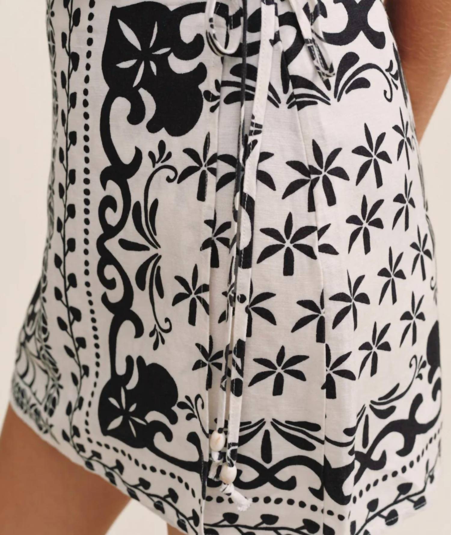 Bella Dahl Wrap Skirt With Sash in multi - women's skirt - detail view