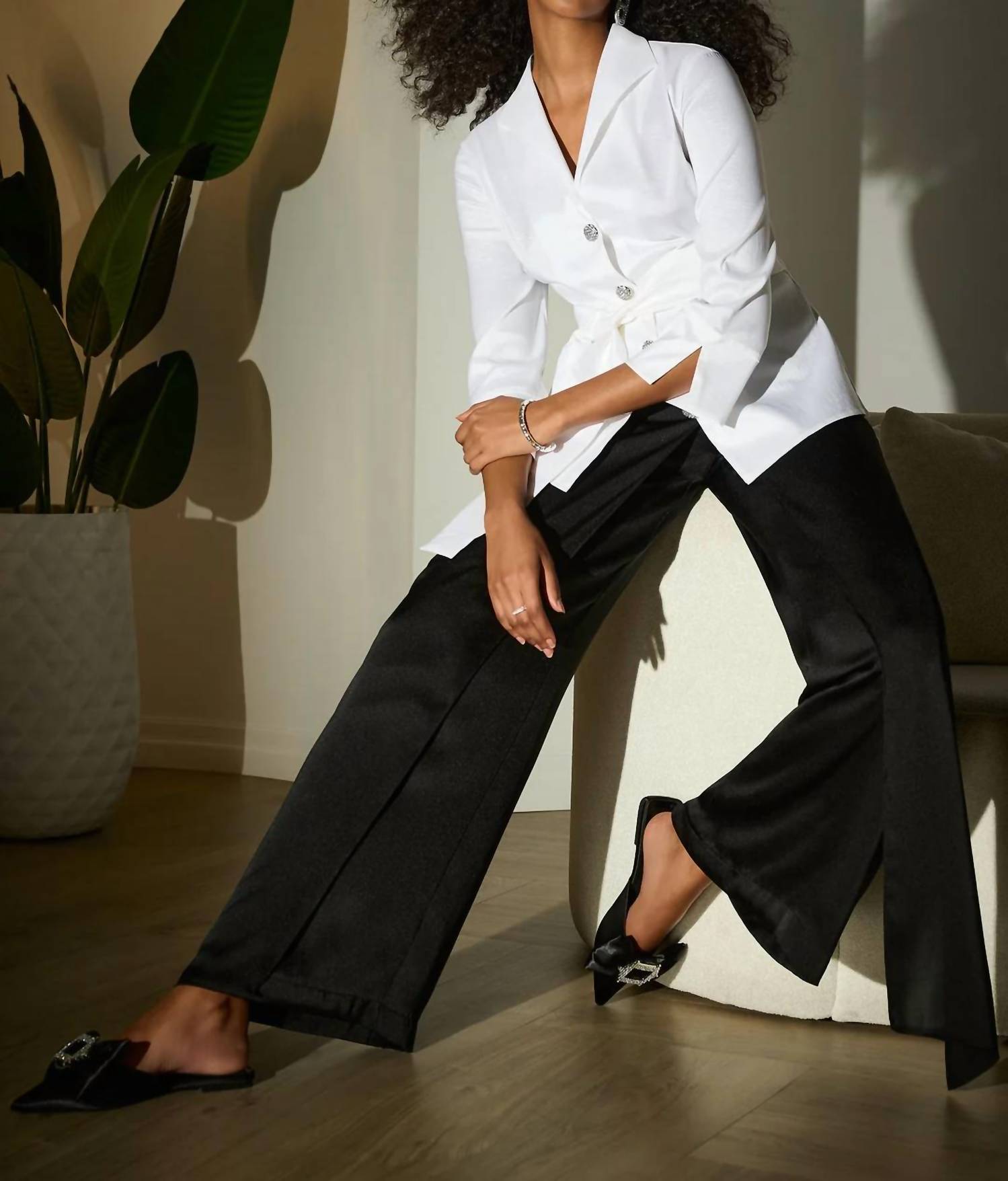 Joseph Ribkoff - Front Overlay Wide Leg Pants