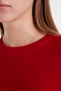 Compañía Fantástica Jersey Crewneck Sweater in red - women's sweater - alternate view