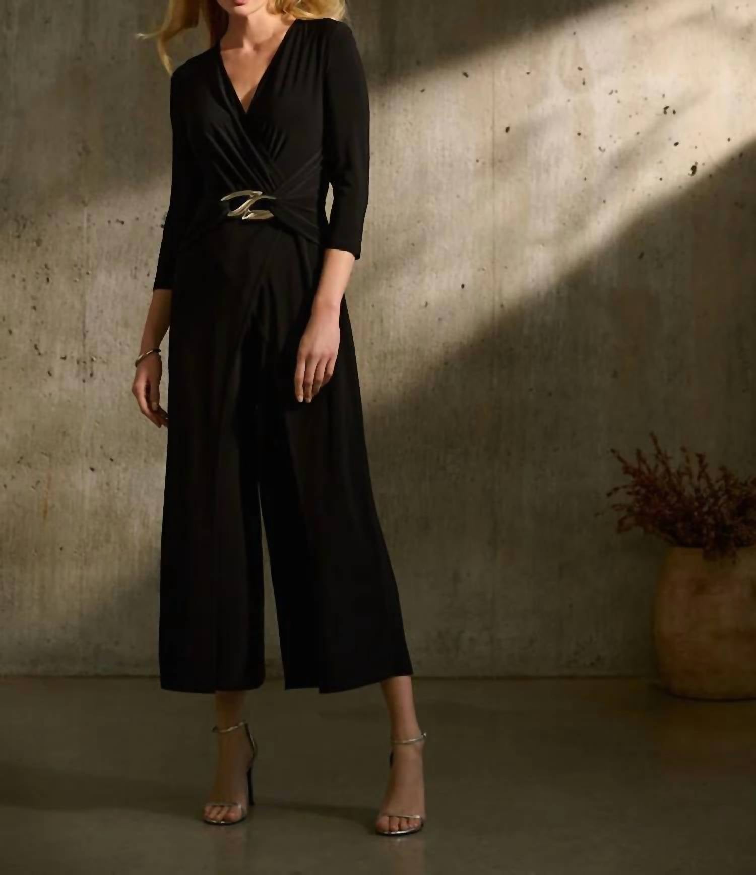 Joseph Ribkoff - Sloane Silky Knit Wrap Jumpsuit