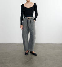 Enza Costa SMOKED UTILITY PANT in washed grey - women's pants