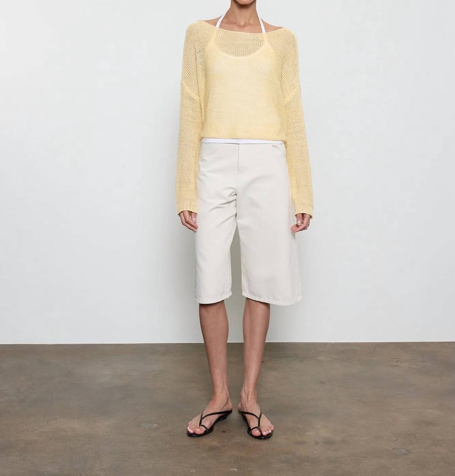 Enza Costa - Linen Open Knit Bateau Sweater