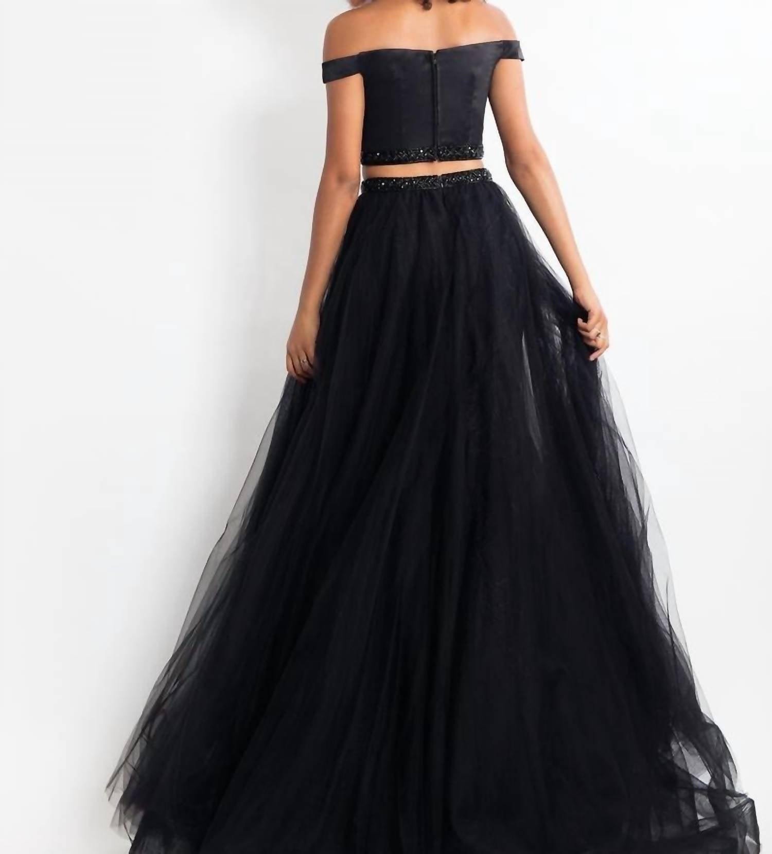 Rachel Allan - Two-piece Off Shoulder Gown With Overskirt