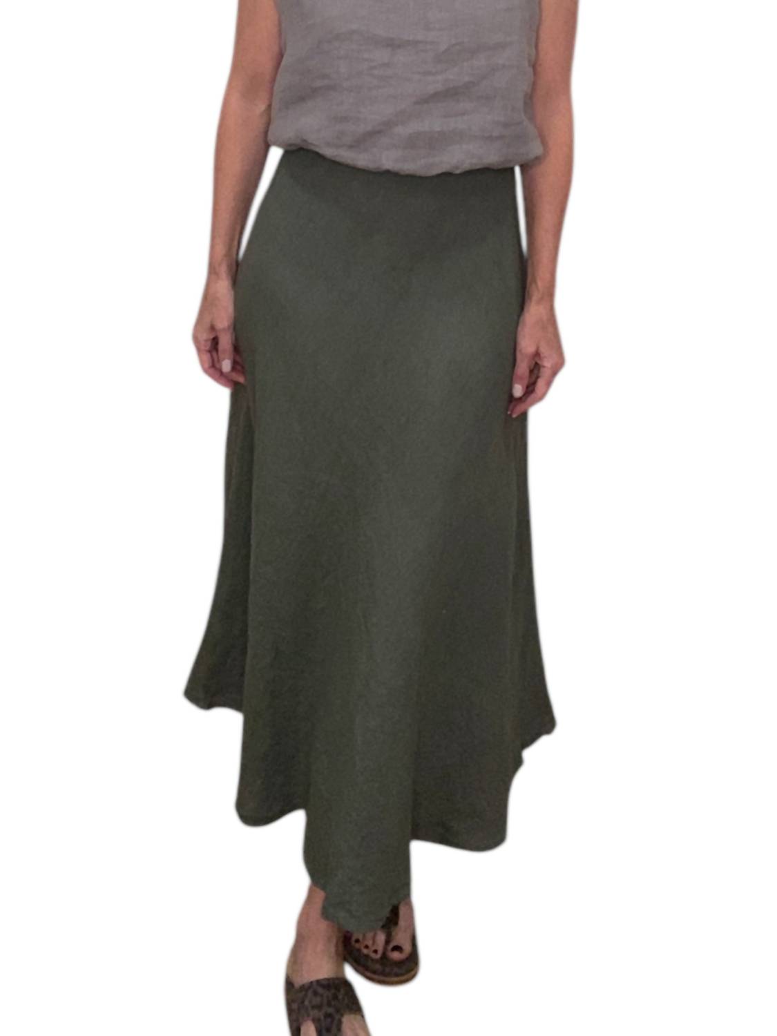 Milio Milano - Crinkle Linen Midi Skirt