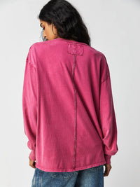 Free People Fade Into You Longsleeve in vivacious - women's long sleeve top - detail view