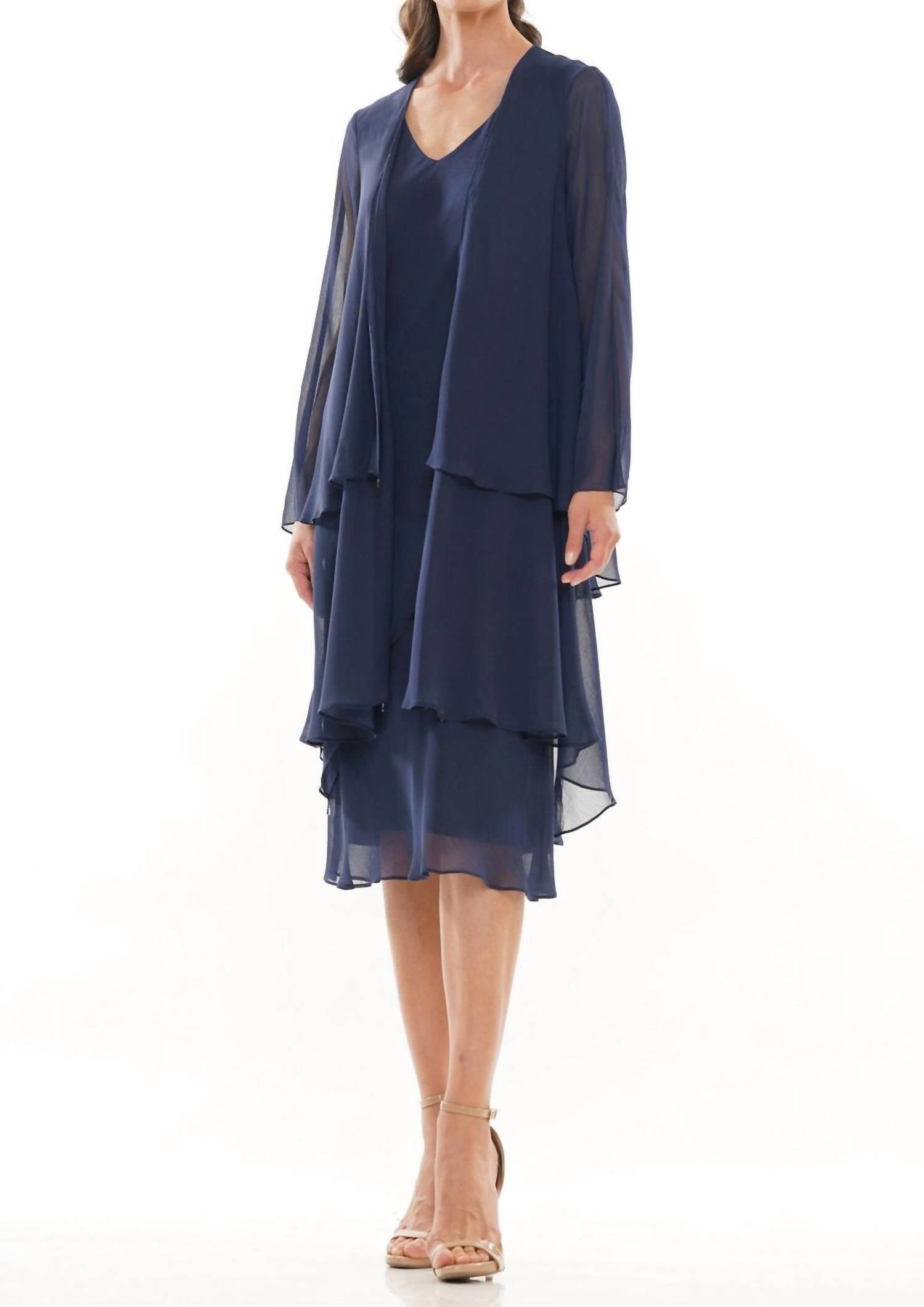 Marsoni By Colors - V-neckline Midi Dress