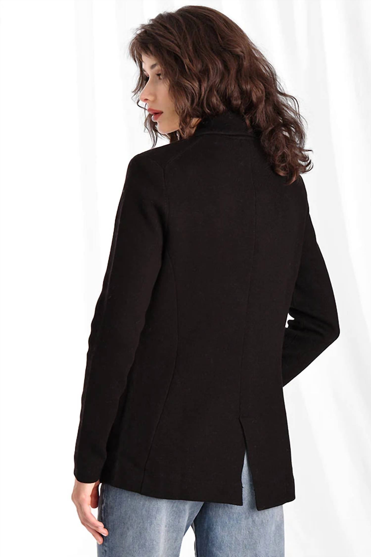 Minnie Rose - Cotton Blend Fitted Blazer