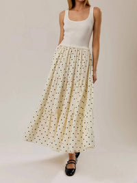 Sunday Edition - Mixed Media Dotted Dress