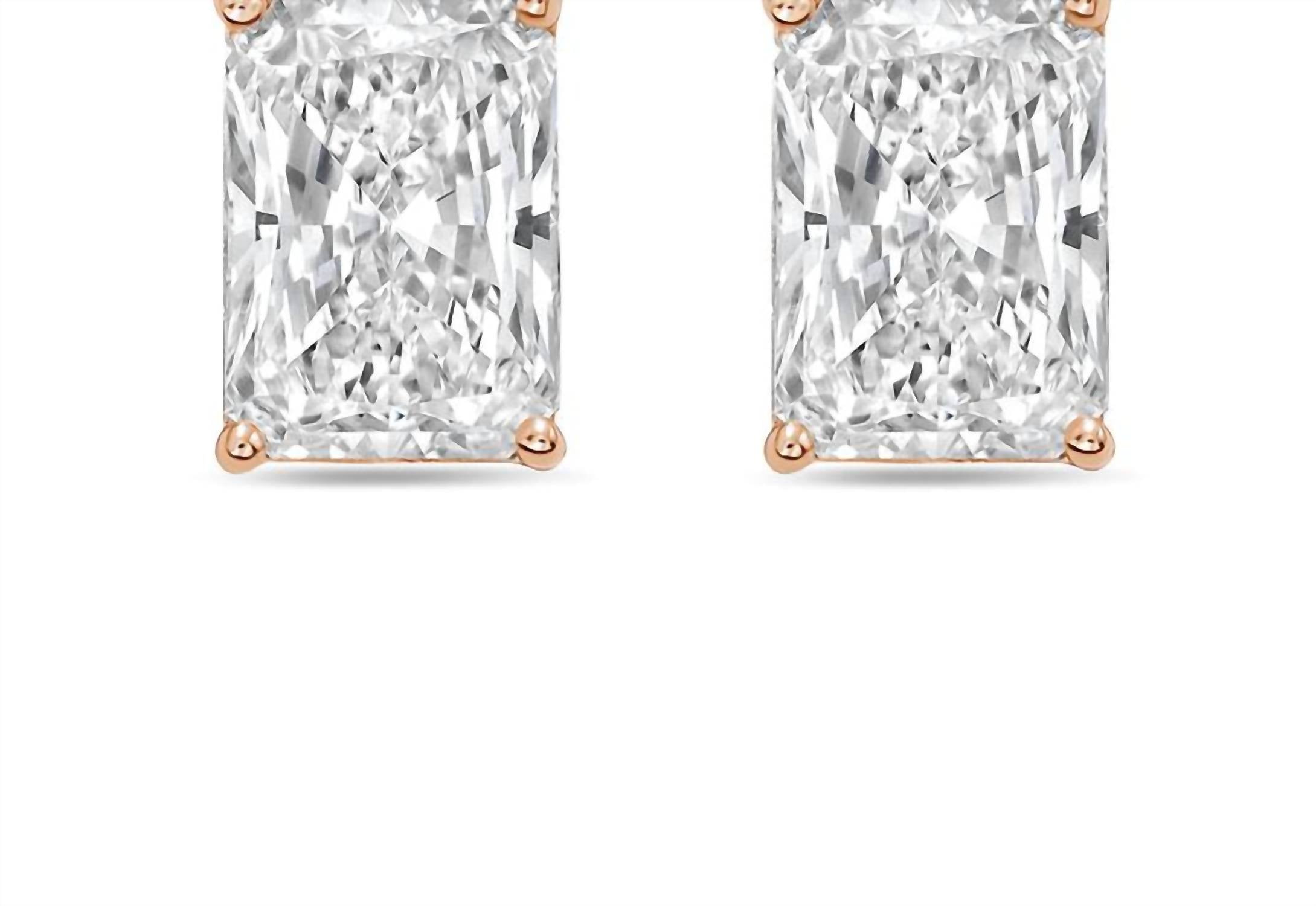 Diana M Jewels - Women's Radiant Lab-grown Diamond Stud Earrings (2.00 Tcw) - Classic