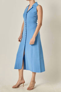 Endless Rose - Knit Collared Midi Dress