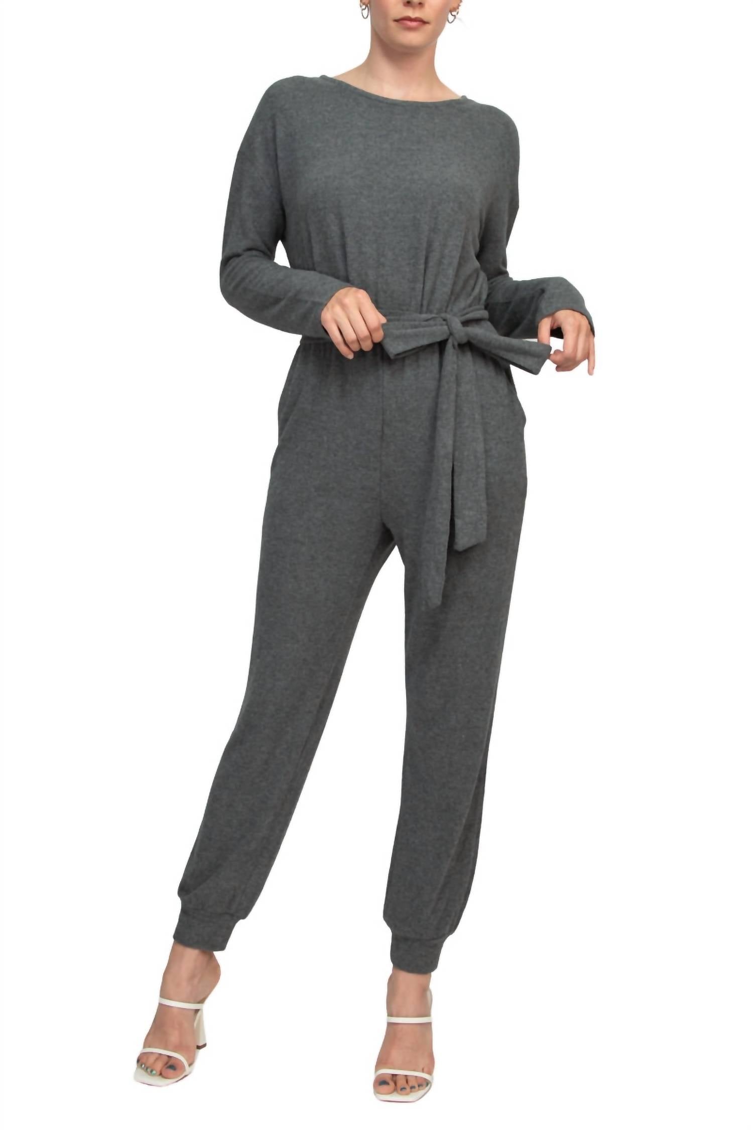 Philosophy - Crew Neck Dolman Long Sleeve Jumpsuit