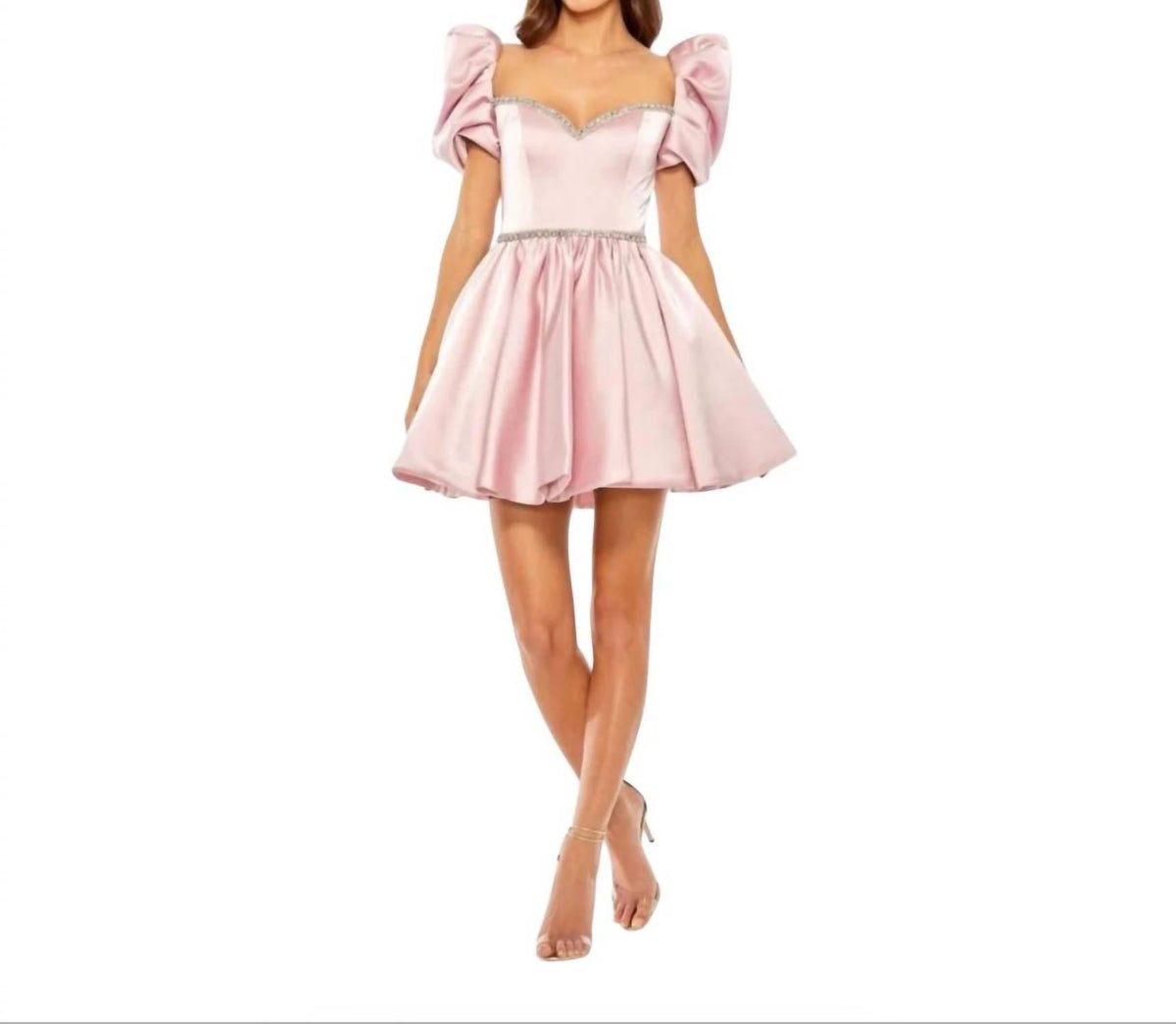 Mac Duggal - Women's Puff Sleeve Sweetheart Neck Dress