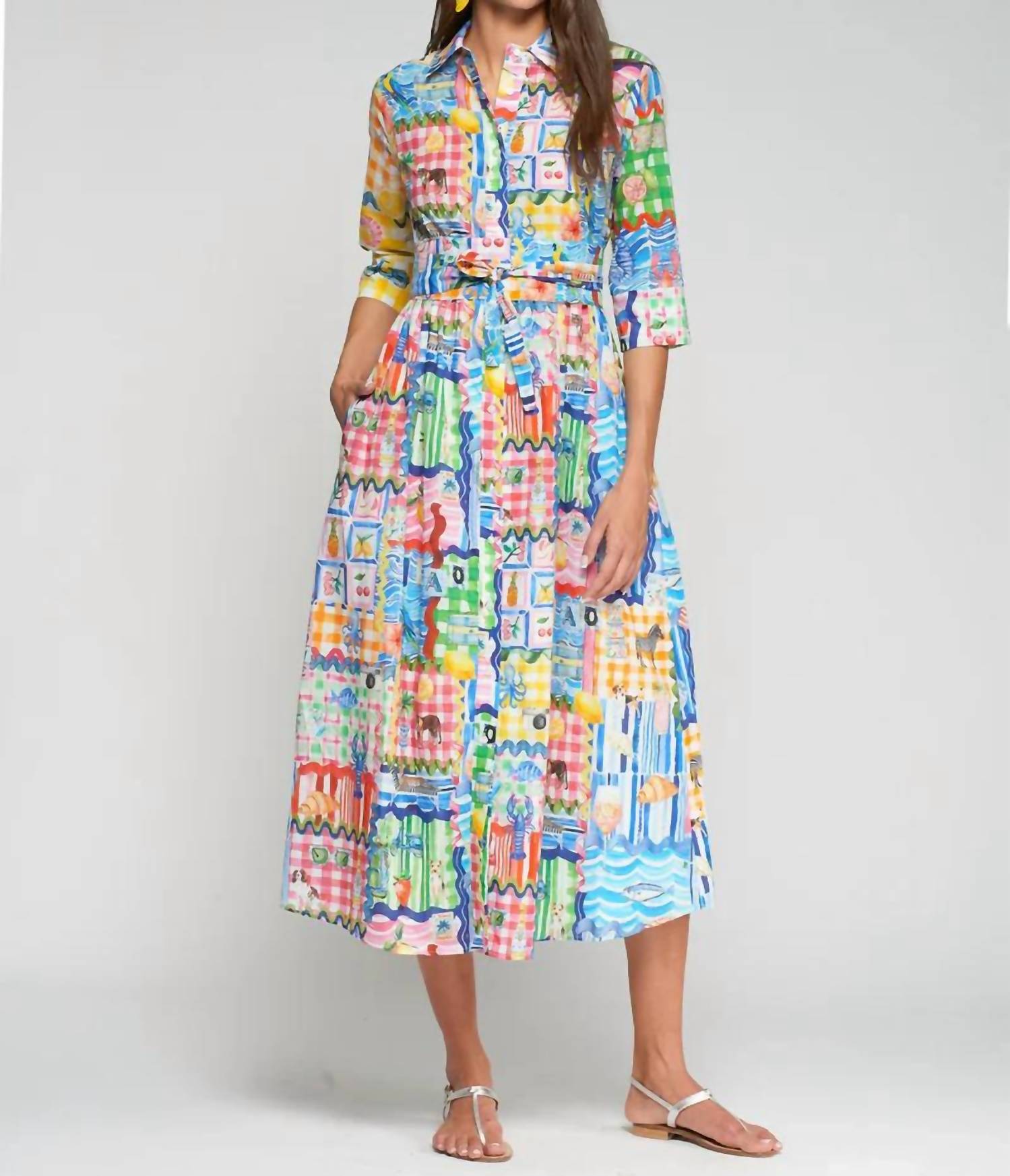 Vilagallo - Printed Capri Midi Dress